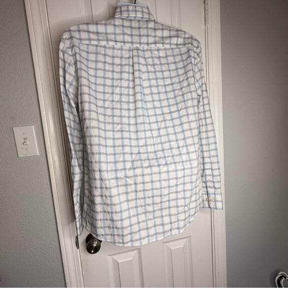 Johnnie O Shirt Mens medium Blue Plaid Button Up Top‎ Shelf Casual Preppy - Picture 4 of 7